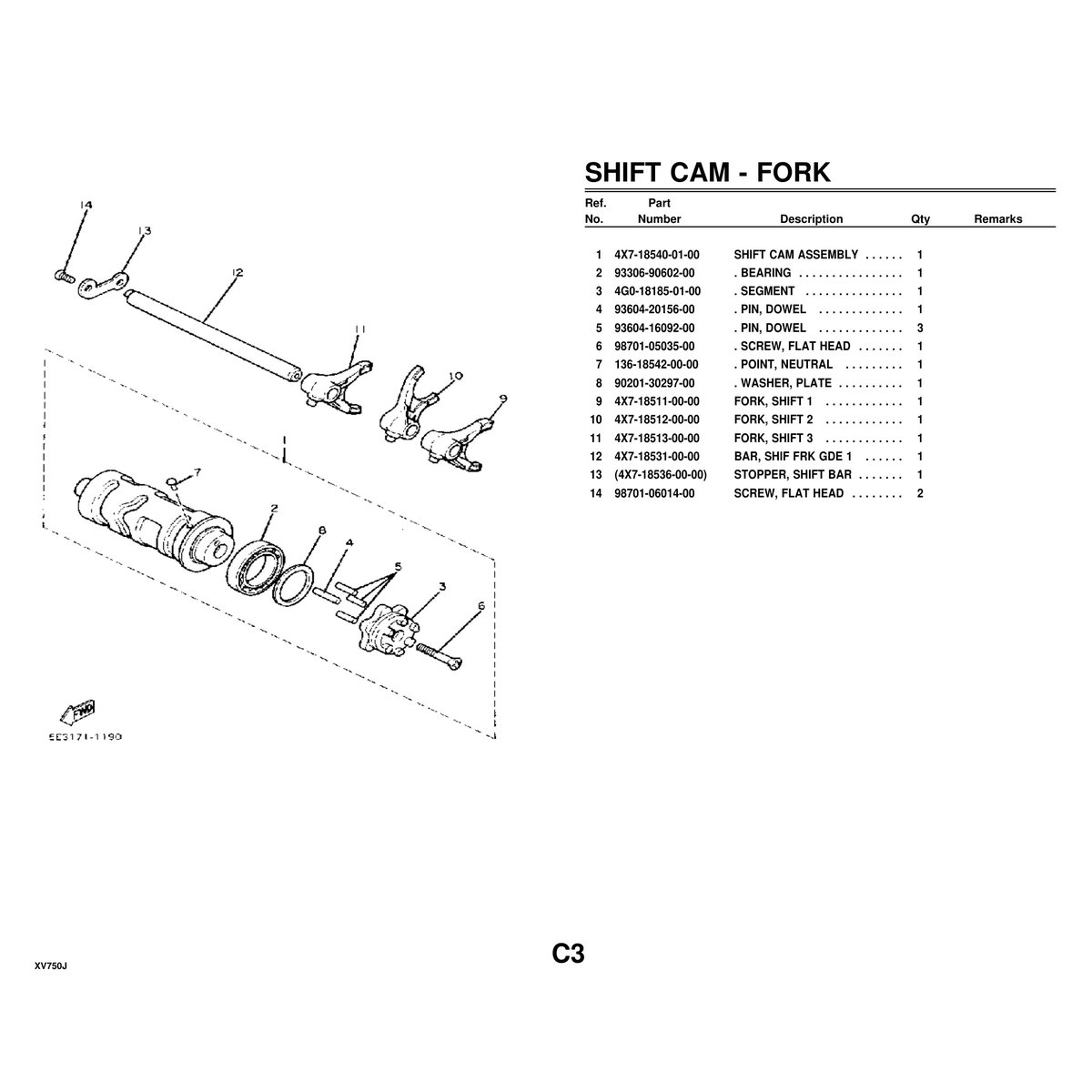 Yamaha XV750J Motorcycle Cylinder Head Parts Manual PDF Guide - Image 3