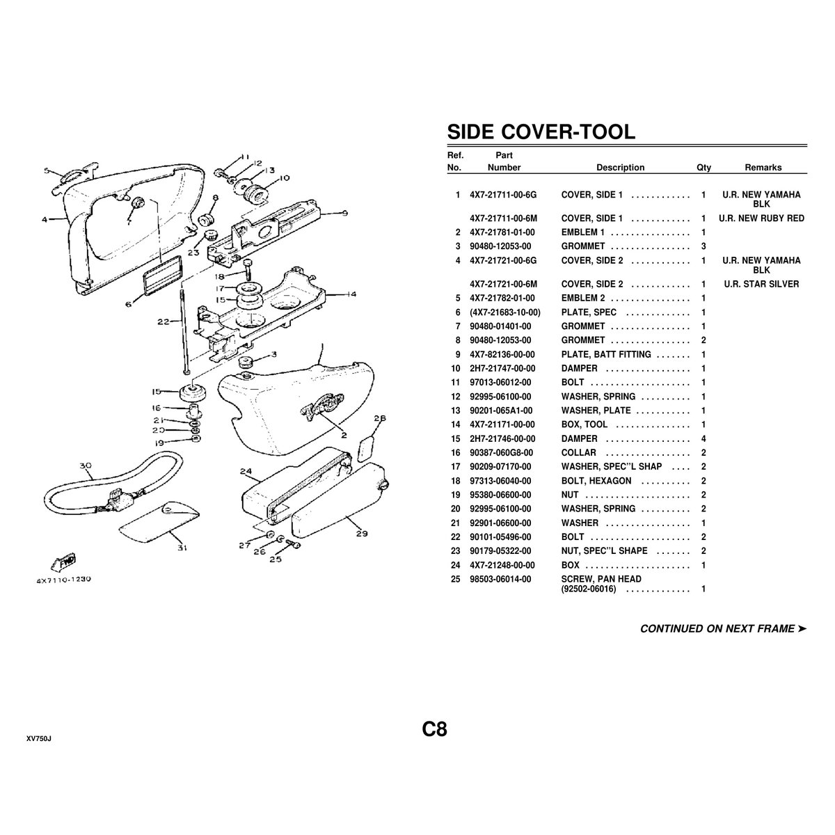 Yamaha XV750J Motorcycle Cylinder Head Parts Manual PDF Guide - Image 6