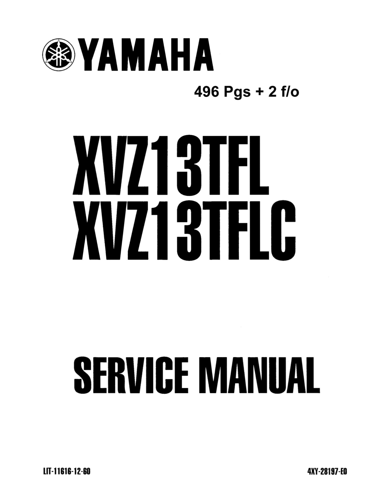 Yamaha XVZ13TFL Service Manual - Complete Repair Guide PDF