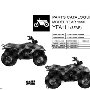 Yamaha YFA1H Cylinder Parts Manual PDF - Instant Download