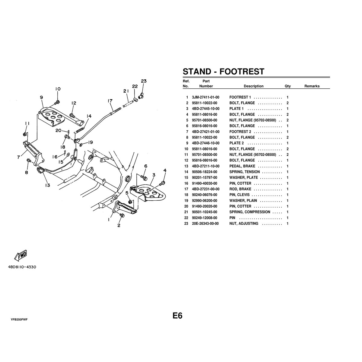 Yamaha YFB250FWF Cylinder Head & Cylinder Parts Manual PDF - Image 6