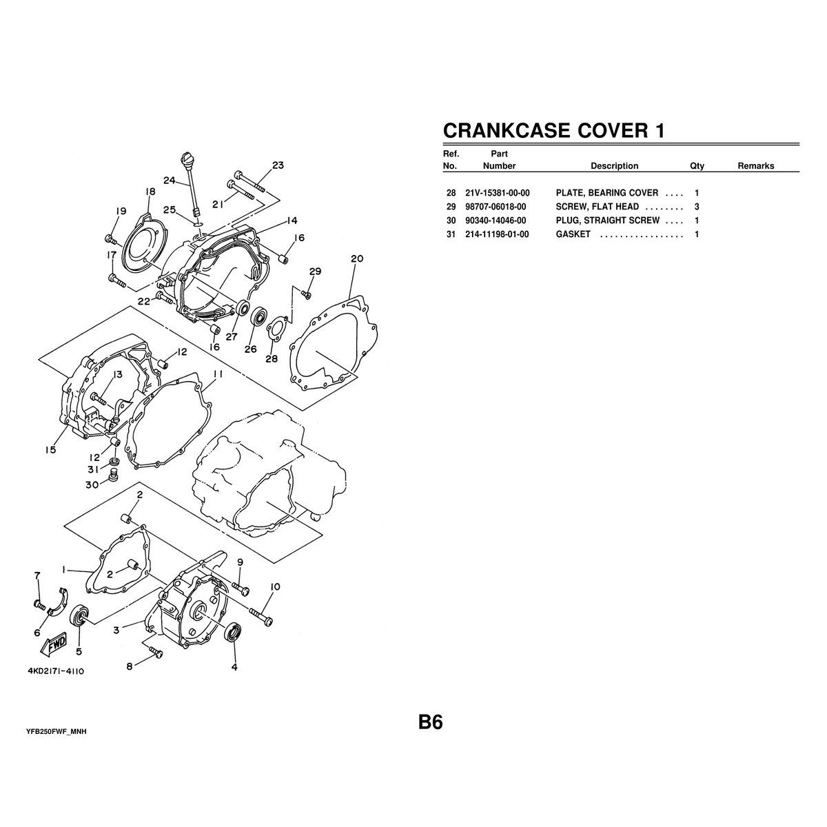 Yamaha YFB250FWF Parts Manual - Complete Parts Catalog PDF - Image 3