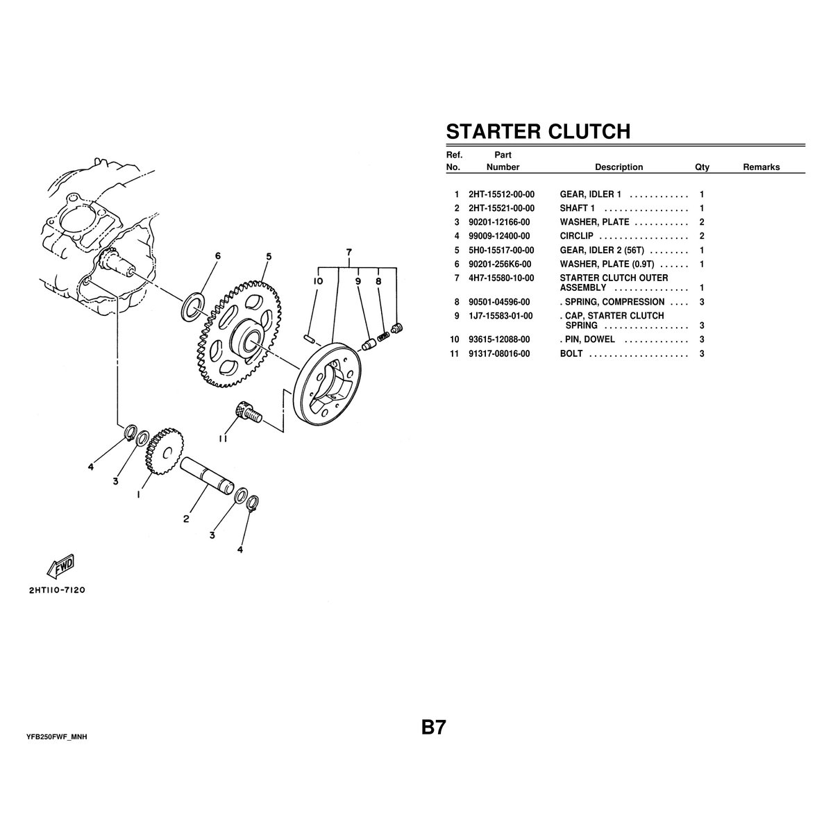 Yamaha YFB250FWF Parts Manual - Complete Parts Catalog PDF - Image 4