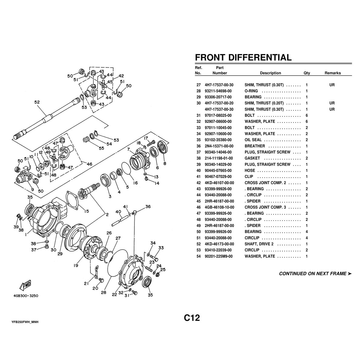 Yamaha YFB250FWH Parts Manual - Cylinder Head & Engine Components - Image 4