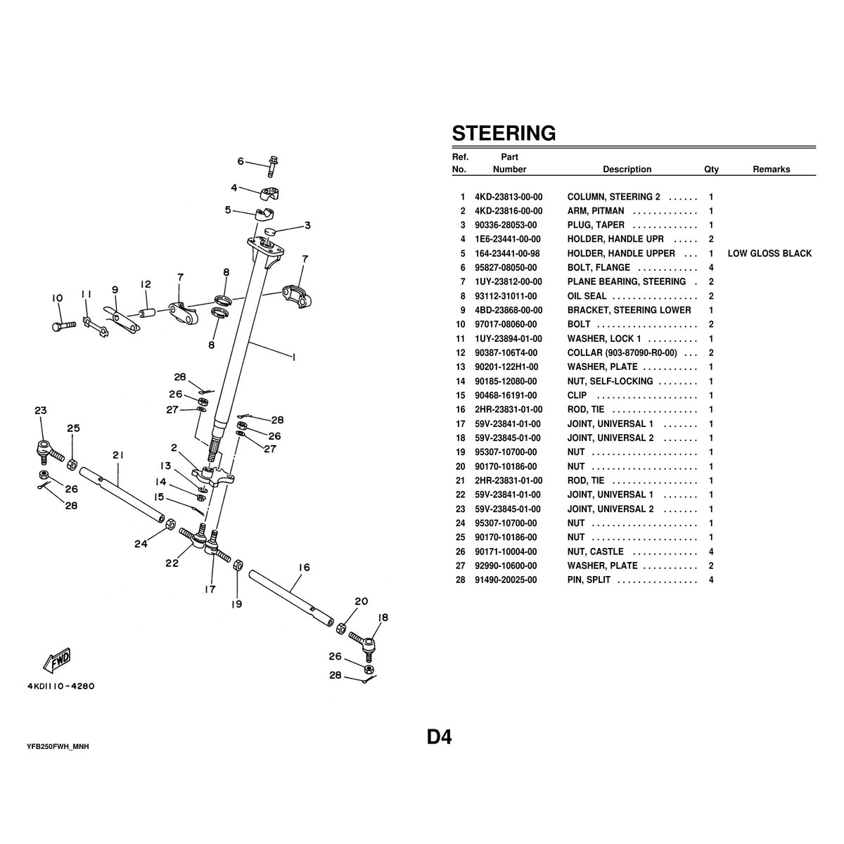 Yamaha YFB250FWH Parts Manual - Cylinder Head & Engine Components - Image 6