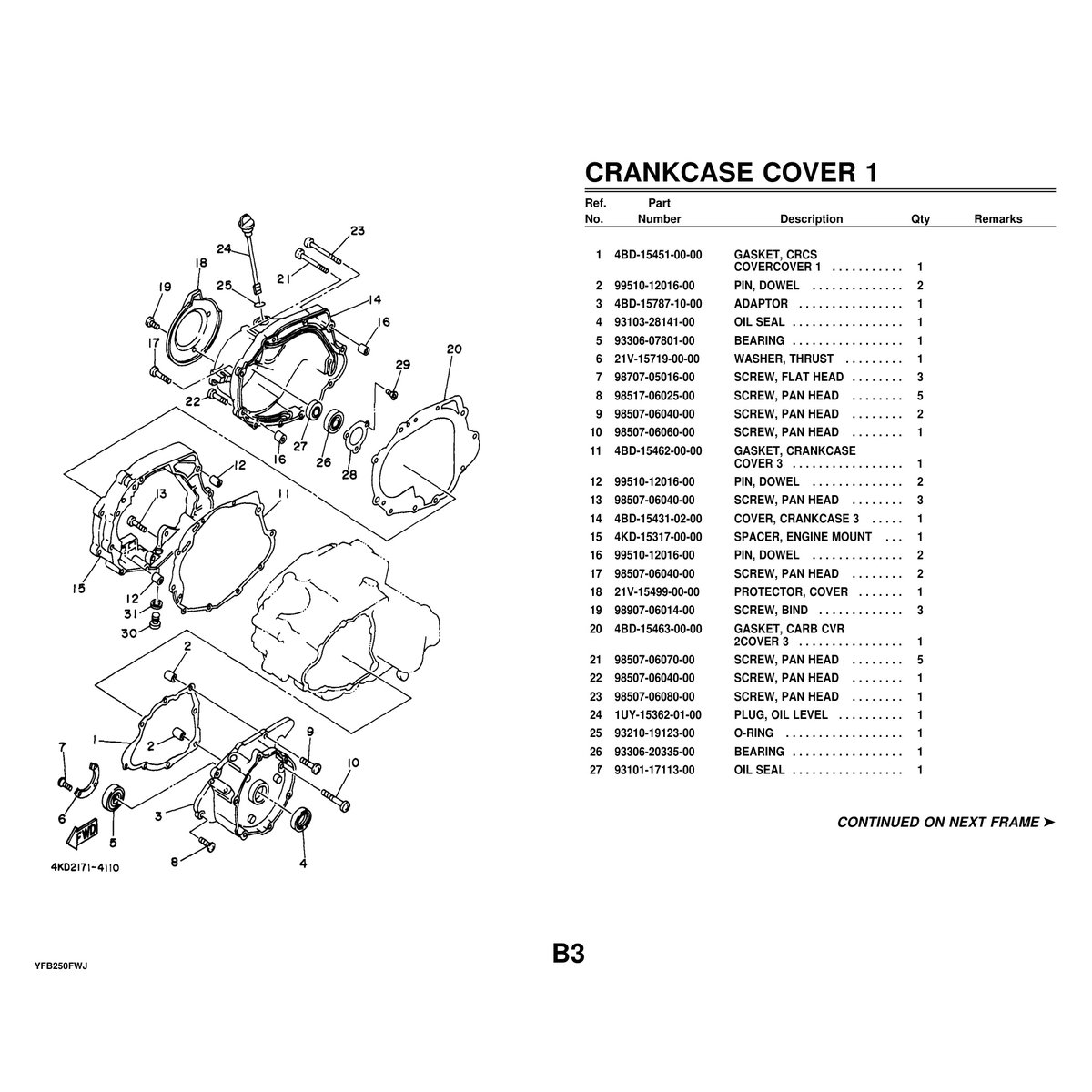 Yamaha YFB250FWJ Cylinder Head Parts Manual PDF Guide - Image 2