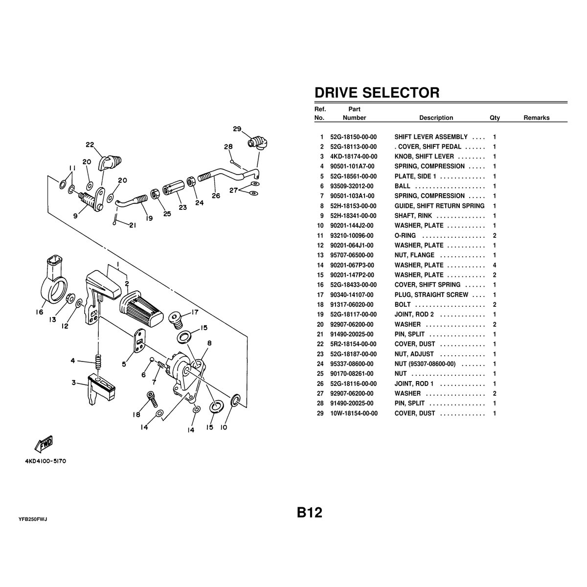Yamaha YFB250FWJ Cylinder Head Parts Manual PDF Guide - Image 3