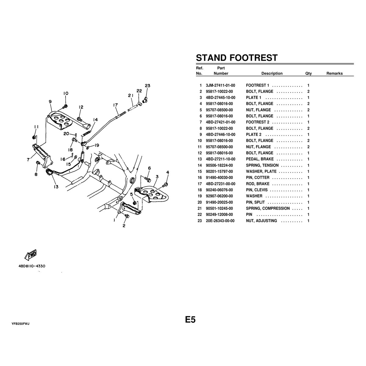 Yamaha YFB250FWJ Cylinder Head Parts Manual PDF Guide - Image 6