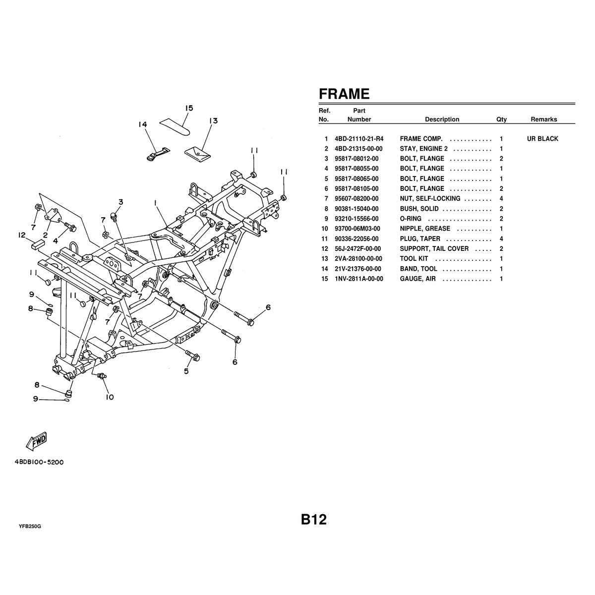 Yamaha YFB250G Cylinder Head Parts Manual PDF - Complete Assembly - Image 3