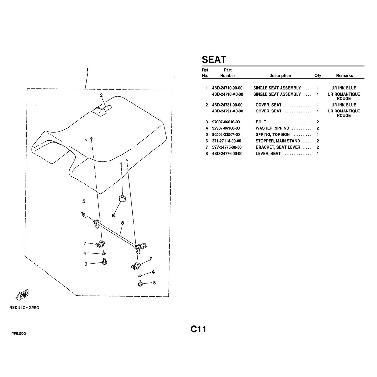 Yamaha YFB250G Cylinder Head Parts Manual PDF - Complete Assembly - Image 5