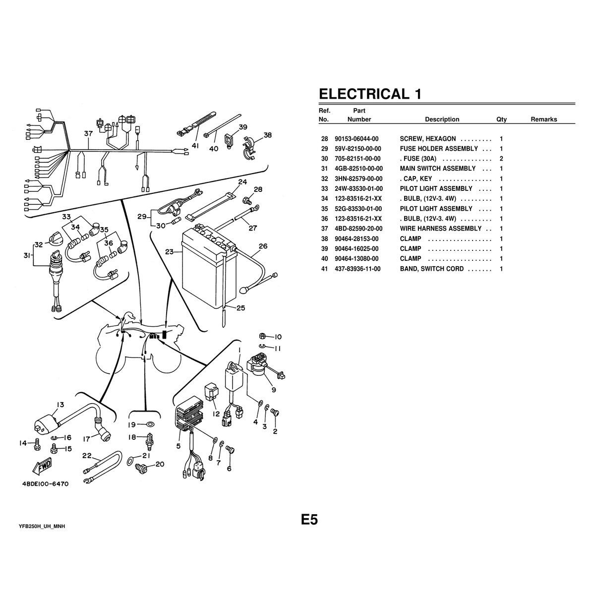 Yamaha YFB250H Parts Manual - Complete Component Guide - Image 5