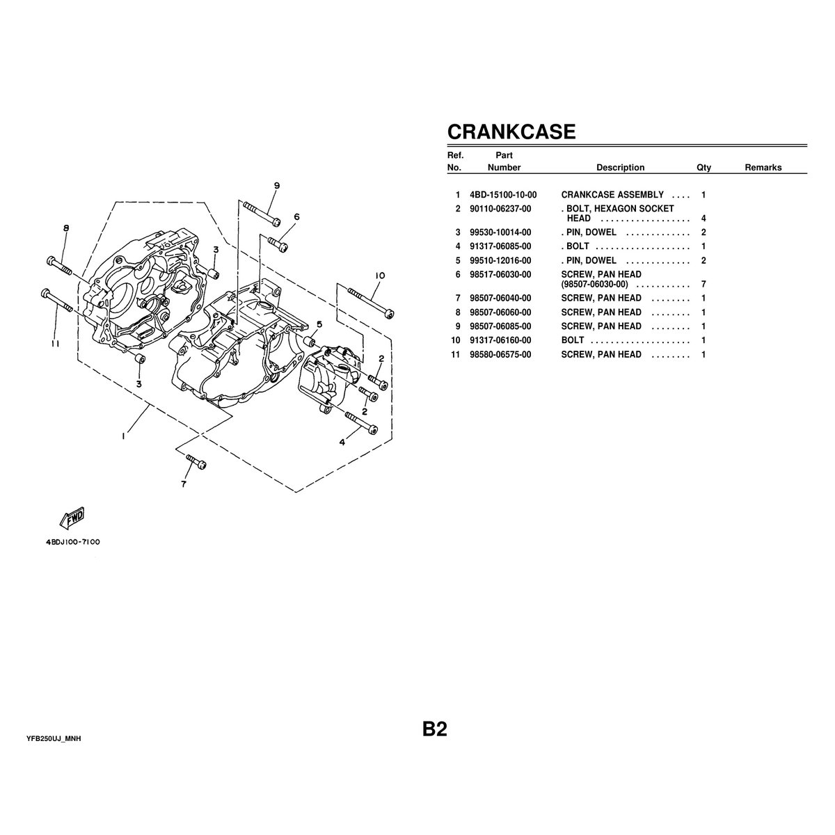 Yamaha YFB250UJ Cylinder Head Assembly Parts Manual PDF 59 Pages - Image 2