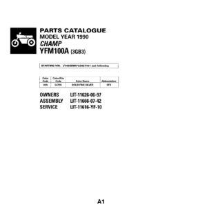 Yamaha YFM100A Parts Manual - Official ATV Parts Catalog PDF