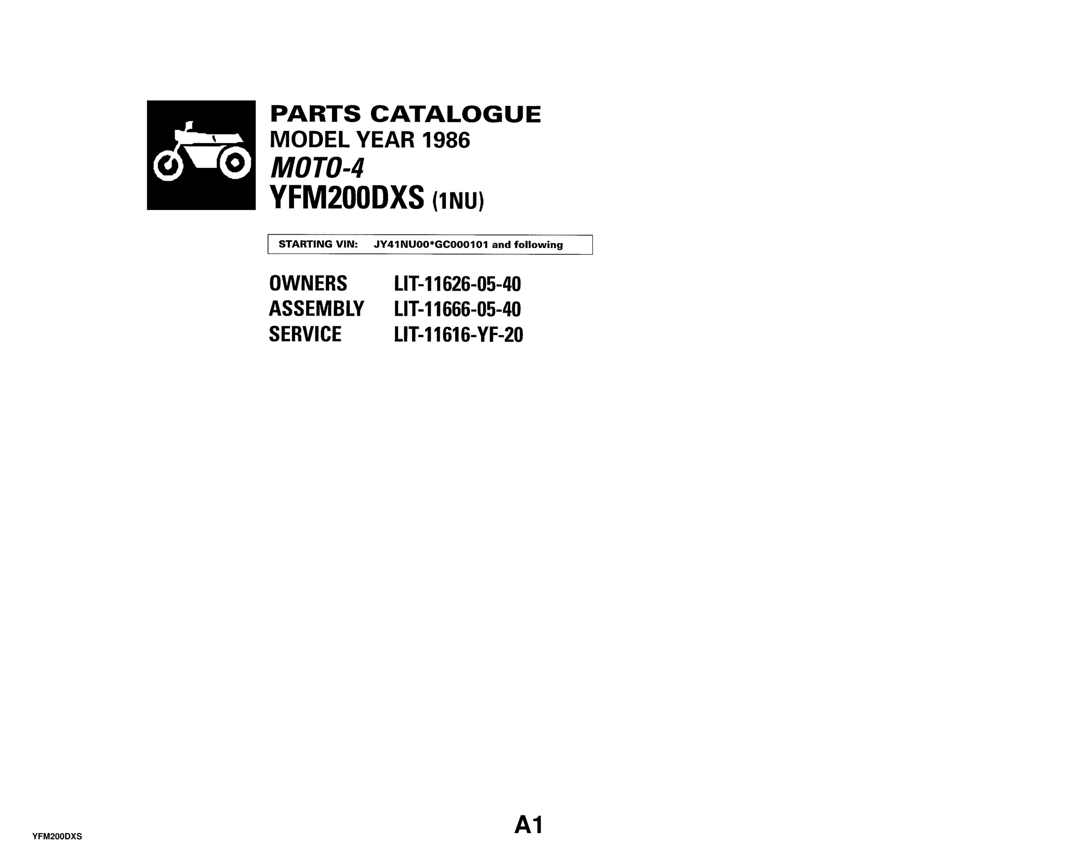 Yamaha YFM200DXS Parts Manual PDF - ATV Quad Parts Guide