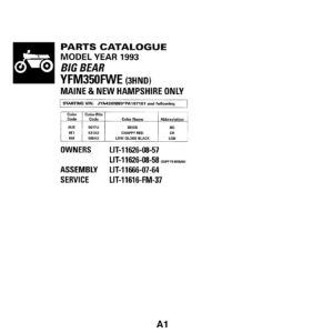 Yamaha YFM350FWE Parts Manual - Complete PDF Guide