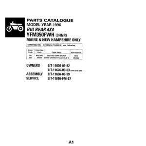 Yamaha YFM350FWH Parts Manual - Complete PDF Parts Guide