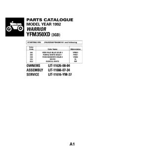 Yamaha YFM350XD Parts Manual - Complete ATV Parts Diagrams PDF