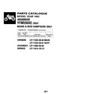 Yamaha YFM350XE Parts Manual - Official PDF Service Guide