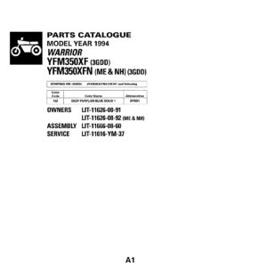 Yamaha YFM350XF Parts Manual - Complete PDF Guide