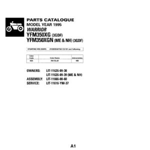 Yamaha YFM350XG Parts Manual - Complete Parts Catalog PDF