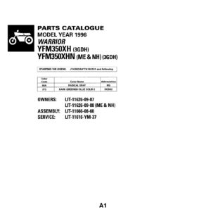 Yamaha YFM350XH Parts Catalog Manual - Complete PDF Guide