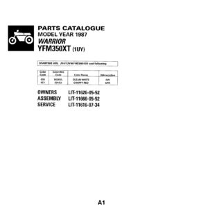 Yamaha YFM350XT Parts Manual - Complete ATV Parts Catalog PDF