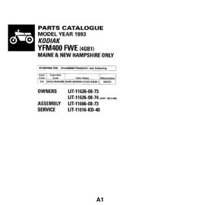 Yamaha YFM400FWE Parts Manual PDF - Complete Parts Catalog