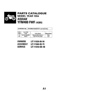Yamaha YFM400FWF Parts Catalog Manual - ATV Quad Parts Guide PDF