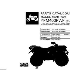 Yamaha YFM400FWF Parts Manual PDF - Complete Parts Catalog