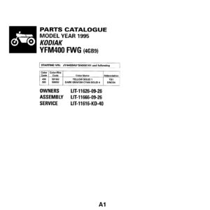 Yamaha YFM400FWG Parts Catalog Manual - Complete PDF Guide