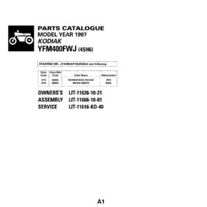 Yamaha YFM400FWJ ATV Parts Manual - Complete PDF Guide