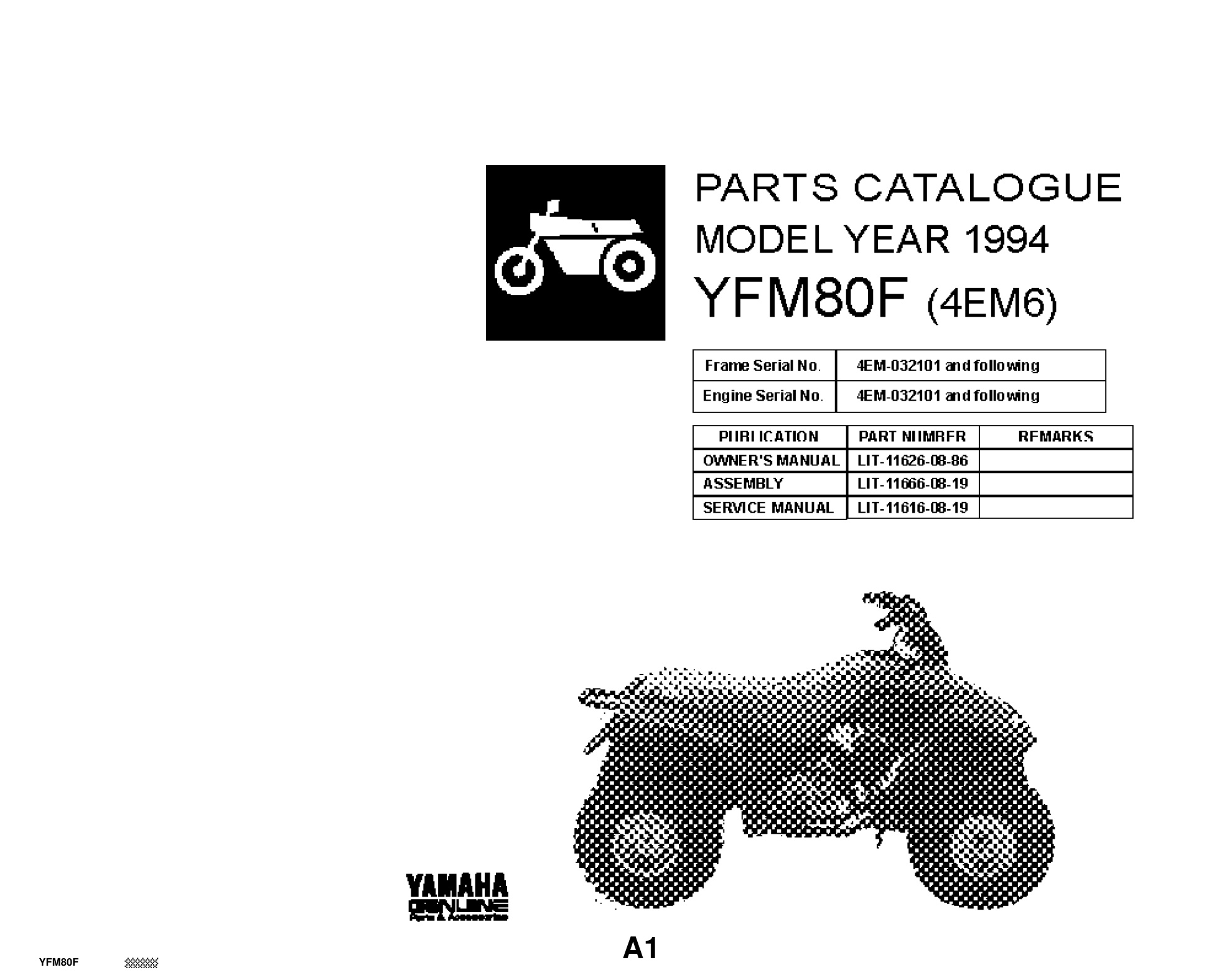 Yamaha YFM80F Parts Diagram Manual - Complete Illustrated Guide