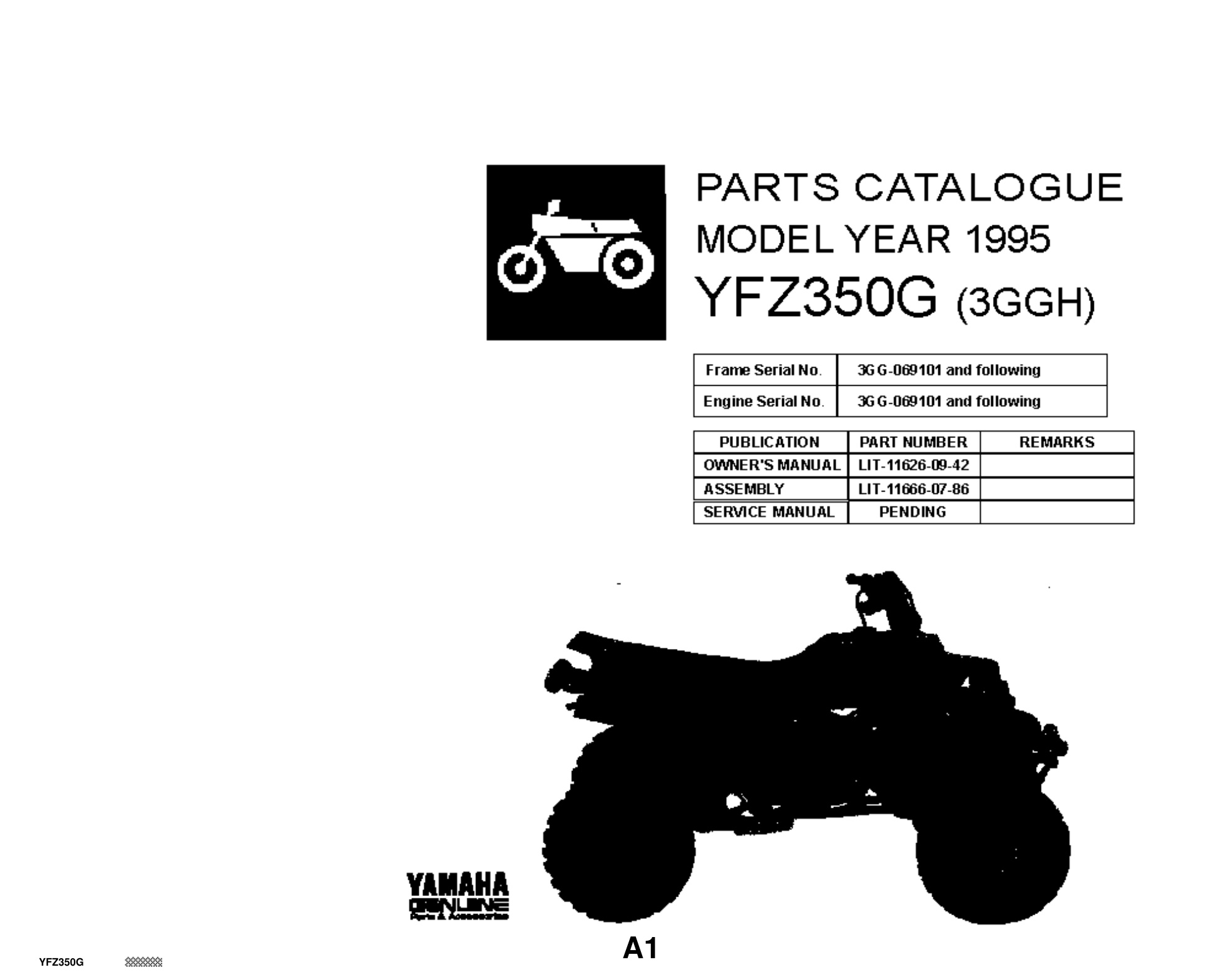 Yamaha YFZ350G Parts Manual