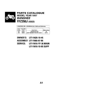 Yamaha YFZ350J Parts Manual PDF - Complete Parts Breakdown Guide