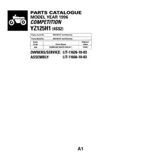 Yamaha YZ125H1 Parts Manual PDF - Complete Parts Catalog Guide