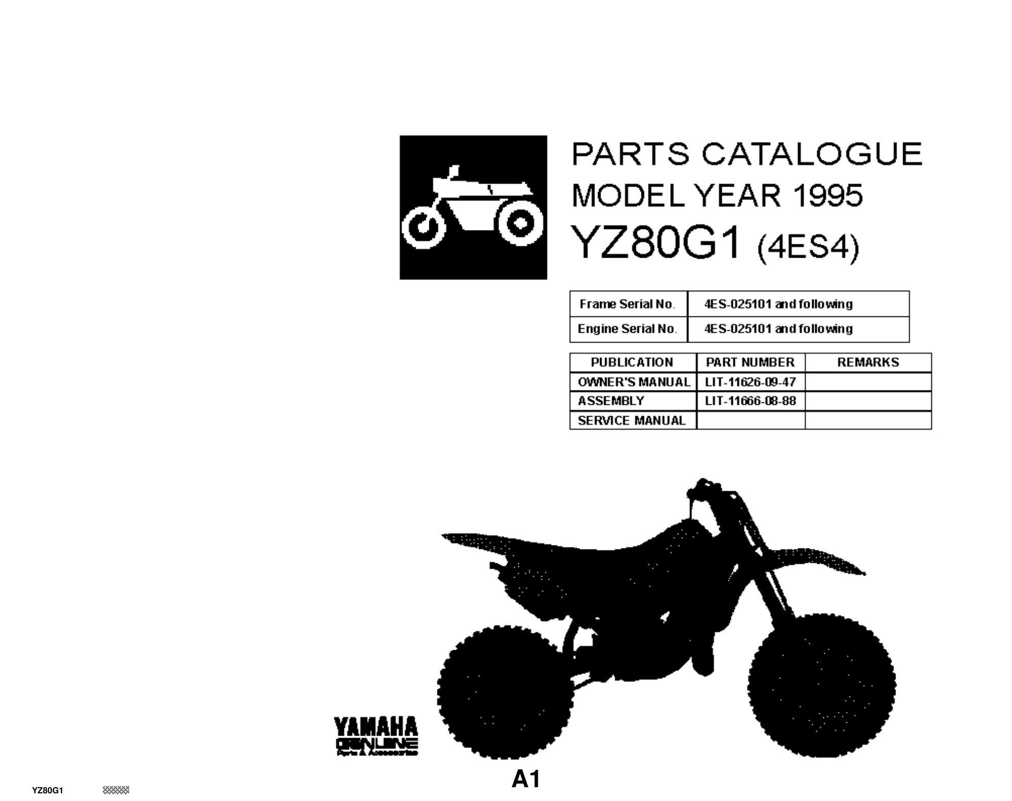 Yamaha YZ80G 1980 Parts Manual - Complete PDF Guide