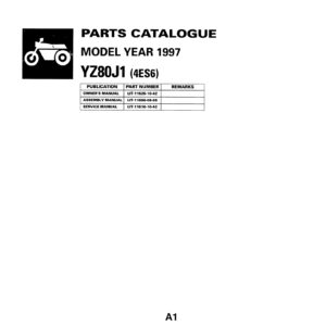 Yamaha YZ80J1 Parts Catalog Manual - Instant PDF Download