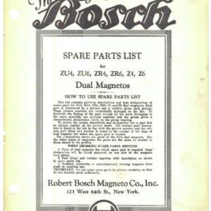 Bosch ZR4 Magneto Parts Technical Manual PDF Download